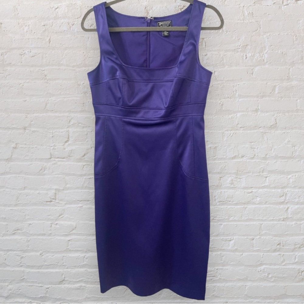 American Living purple satin sheath dress, size 10